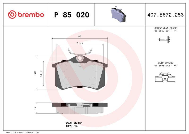 BREMBO DISK PLOČICE ZADNjE P85020 – Kočioni sistem Lucas