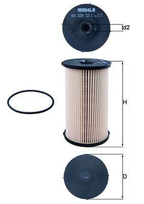 MAHLE FILTER GORIVA - uložak KX220D – Ø 78,5 mm