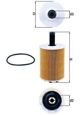 MAHLE FILTER ULjA - uložak OX188D – Ø 71,5 mm