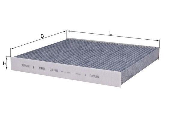 MAHLE FILTER KABINE - karbon LAK888 – Dužina 253,0 mm