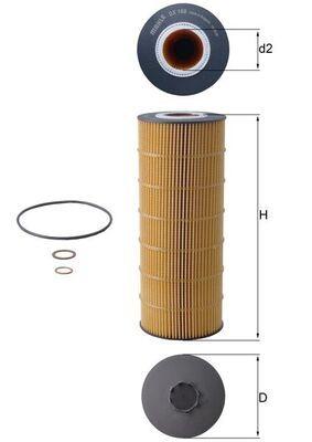 MAHLE FILTER ULjA - uložak OX168D – Ø 119,5 mm