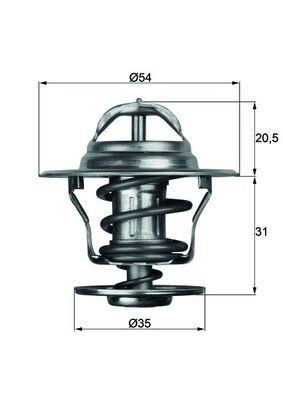 MAHLE TERMOSTAT 87C VW /AUDI /OPEL 1.6-1.8-2.0 TX1387D – Temperatura otvaranja 87 °C