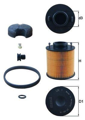 MAHLE FILTER AD BLUE UX1D – Ø 69,5 mm