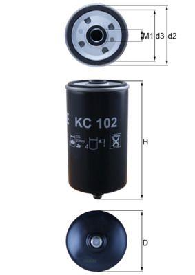 MAHLE FILTER GORIVA KC102 – Dimenzija navoja M16x1,5