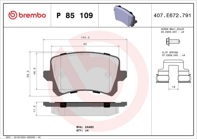 BREMBO DISK PLOČICE ZADNjE VW /AUDI P85109 – Kočioni sistem Lucas