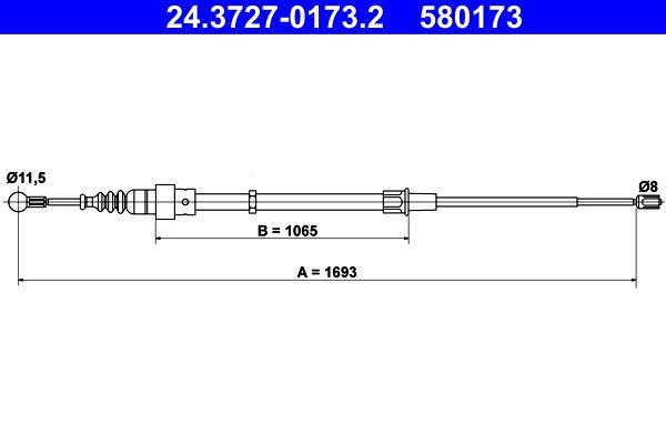 ATE SAJLA RUČNE 580173 – Dužina 1693 mm