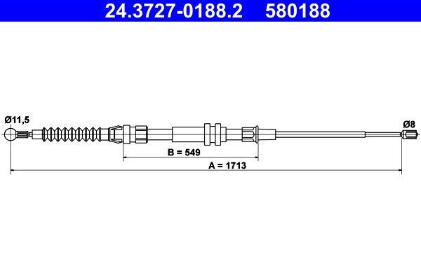 ATE SAJLA RUČNE VW CADDY 580188 – Dužina 1713 mm