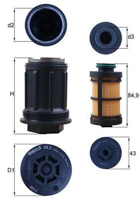 MAHLE FILTER AD BLUE UX3KIT – Ø 71 mm