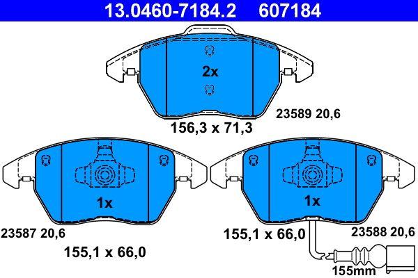 ATE DISK PLOČICE PRED. VW/AUDI 607184 – Kočioni sistem ATE